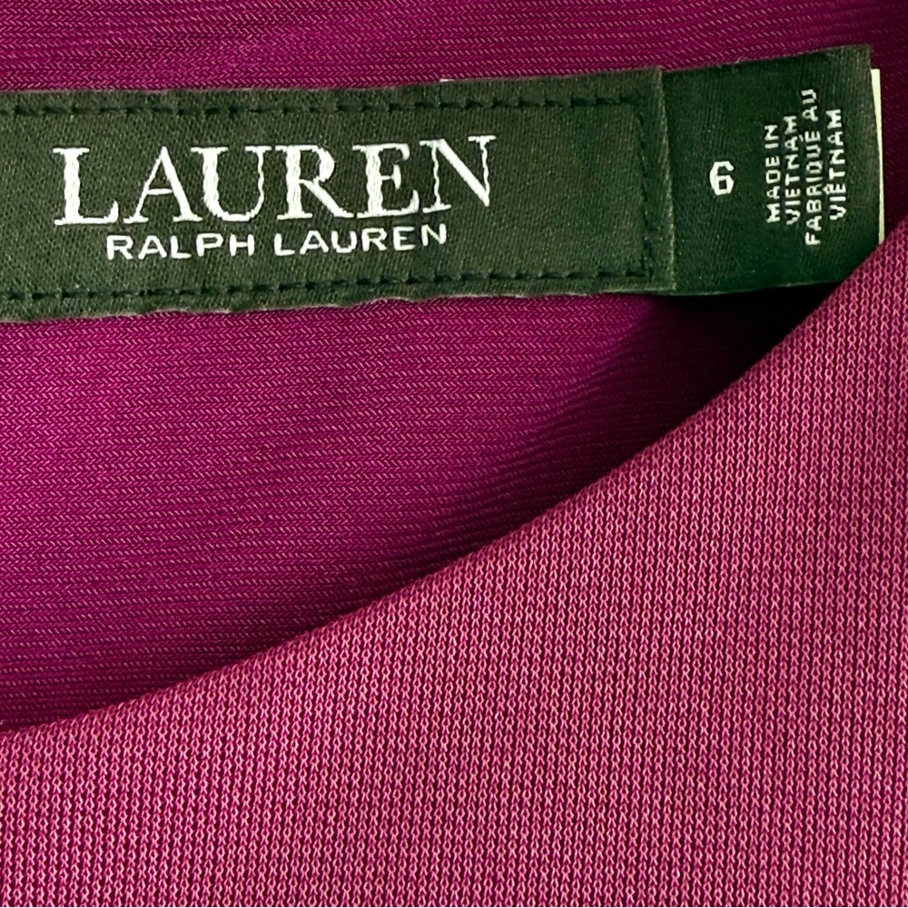 Lauren Ralph Lauren Twist Front Dress A-line Plum Caspia Purple Size 6 - Picture 6 of 13